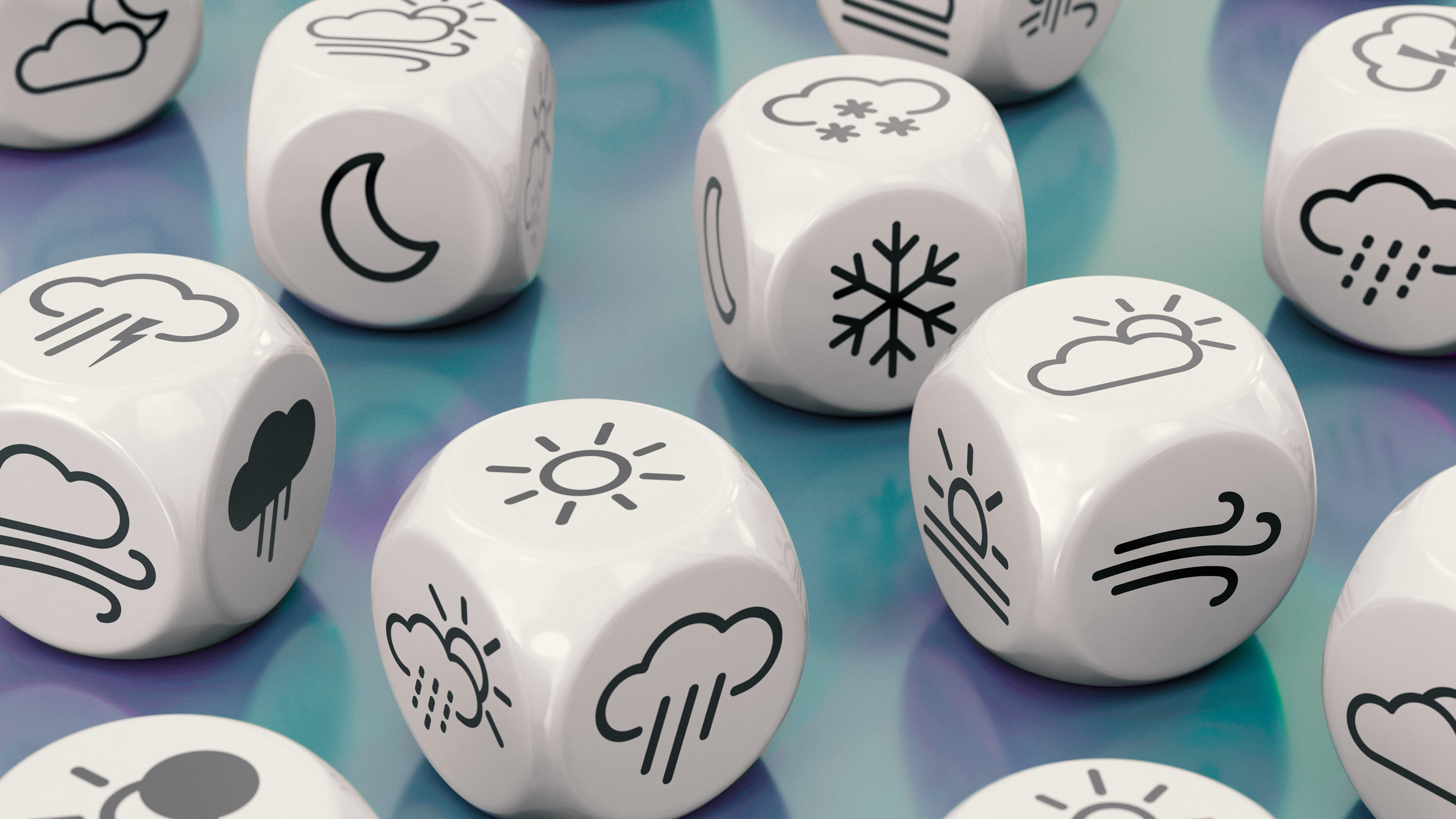 Dice with Weather symbols