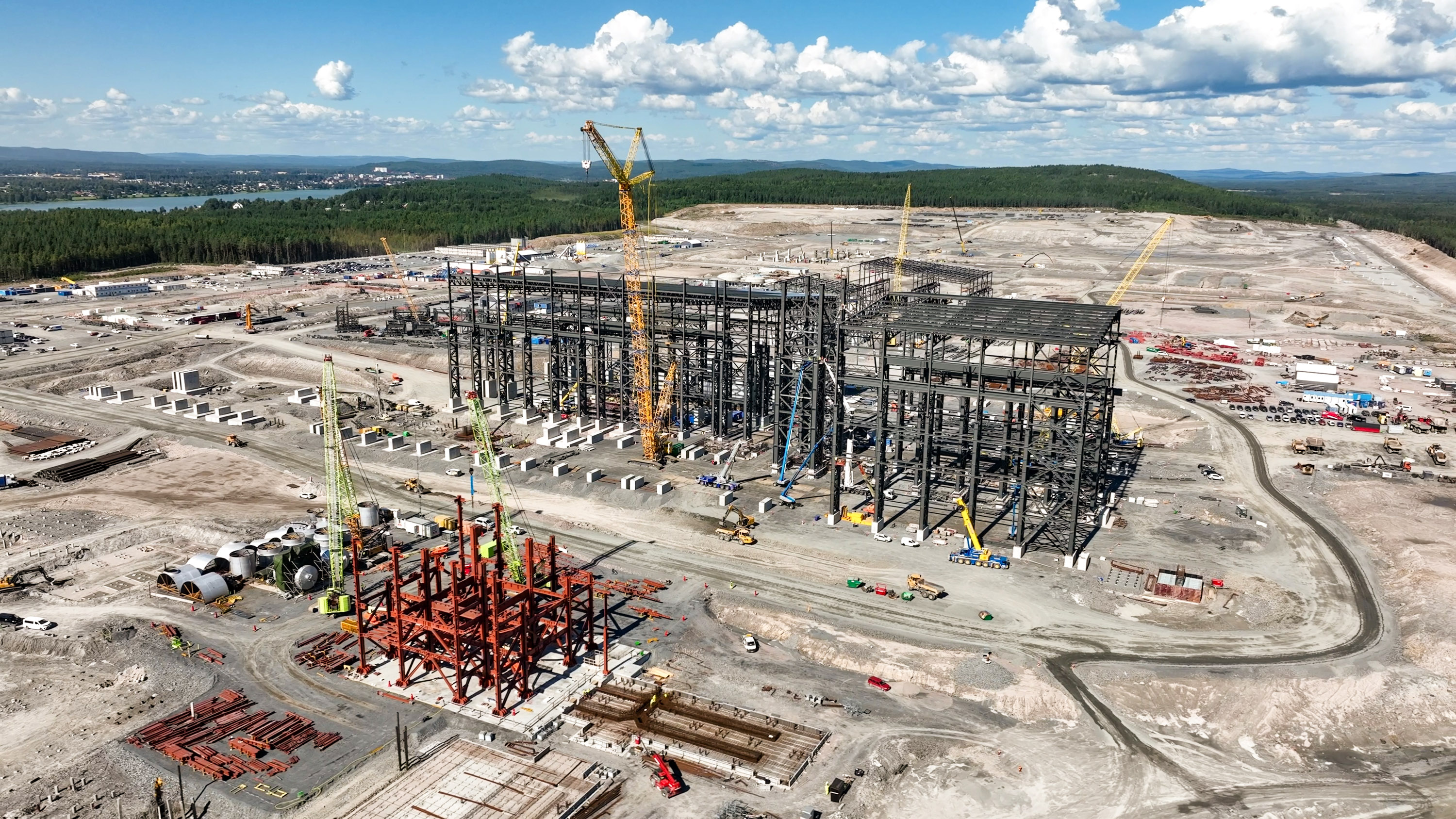 aerial view of construction site